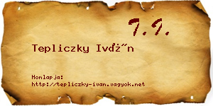 Tepliczky Iván névjegykártya